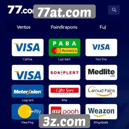 Variedade de métodos de pagamento disponíveis em 77at.com
